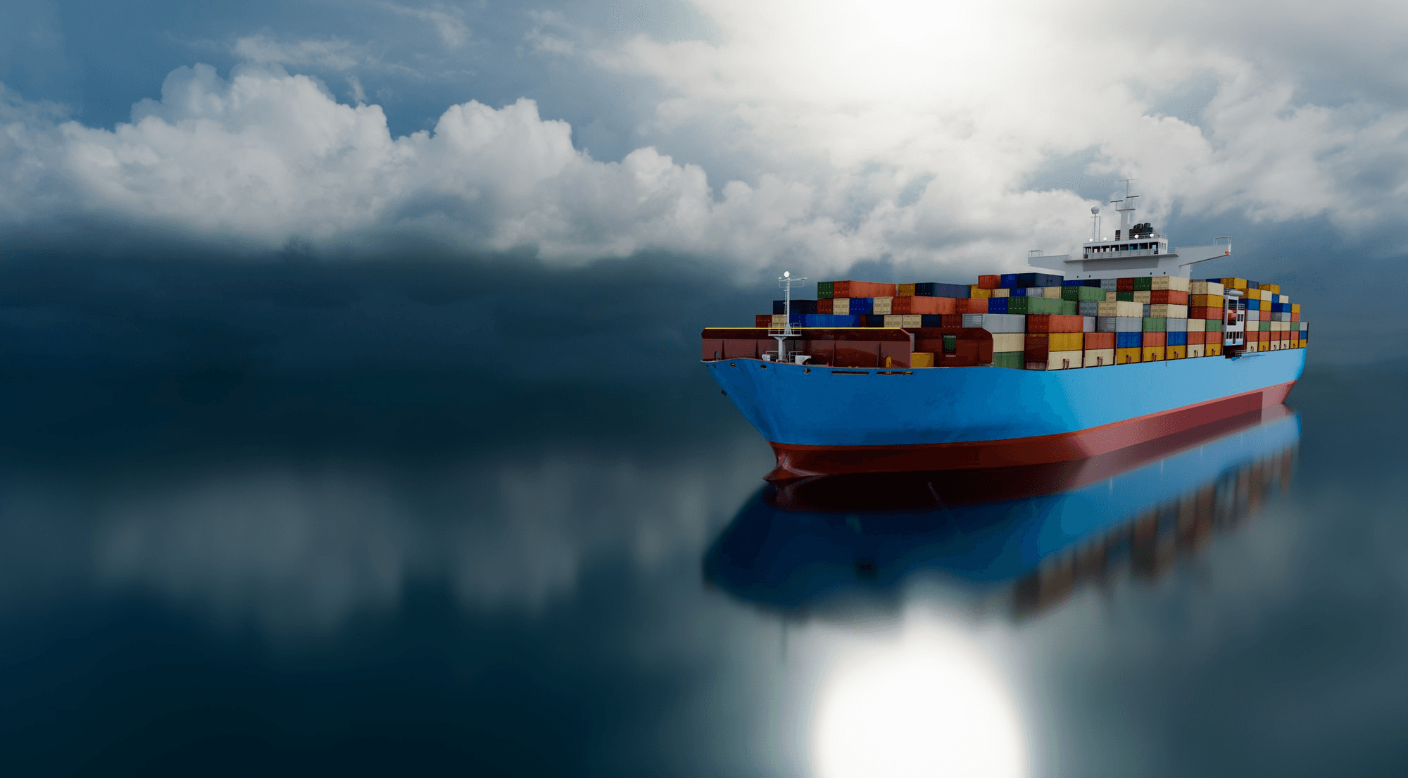 Cargo ship on water
